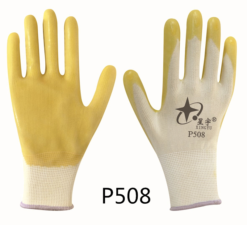 P508 十三针白尼龙PVC手套